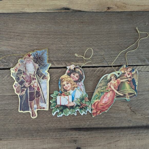 Vintage Set of Eleven Merrimack Die Cut Victorian Holiday Ornaments - Picture 4 of 7